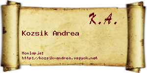 Kozsik Andrea névjegykártya