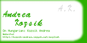 andrea kozsik business card